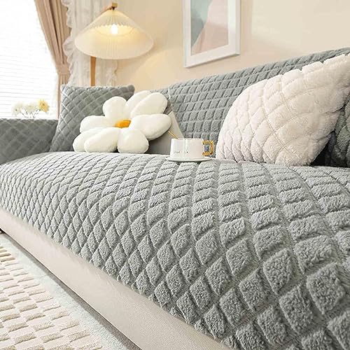 Funda acolchada antideslizante para sofá de 1/2/3/4 plazas, fundas de algodón para sofá reclinable, fundas de cojín universales para sofá, gris, 70 x 90 cm