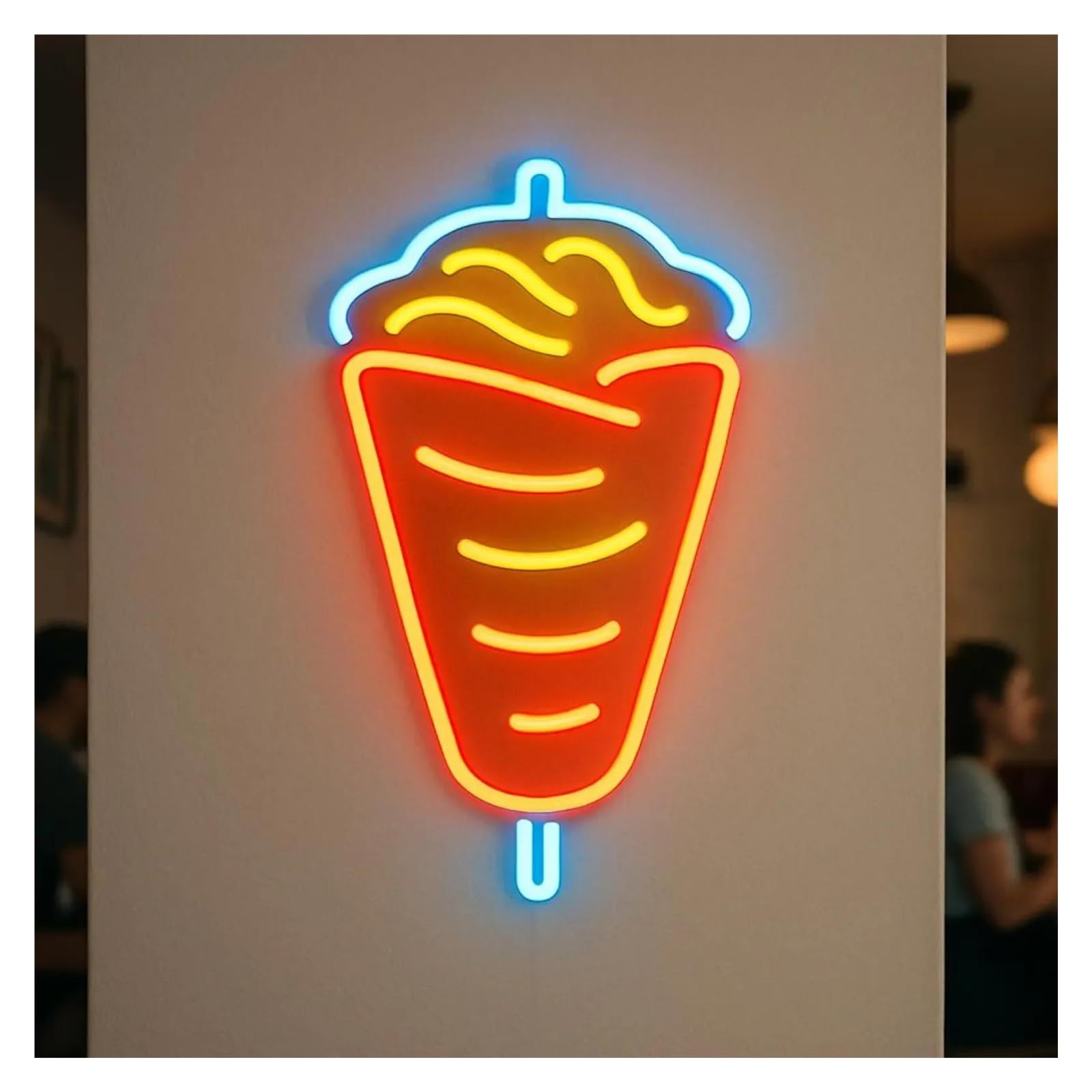 RONGCH Hanging Art Signs Burrito Neon Sign, Restaurant Creativity Cooking Display Light USB Powered Dimmable Food Truck Atmosphere 38cm(Style 5)