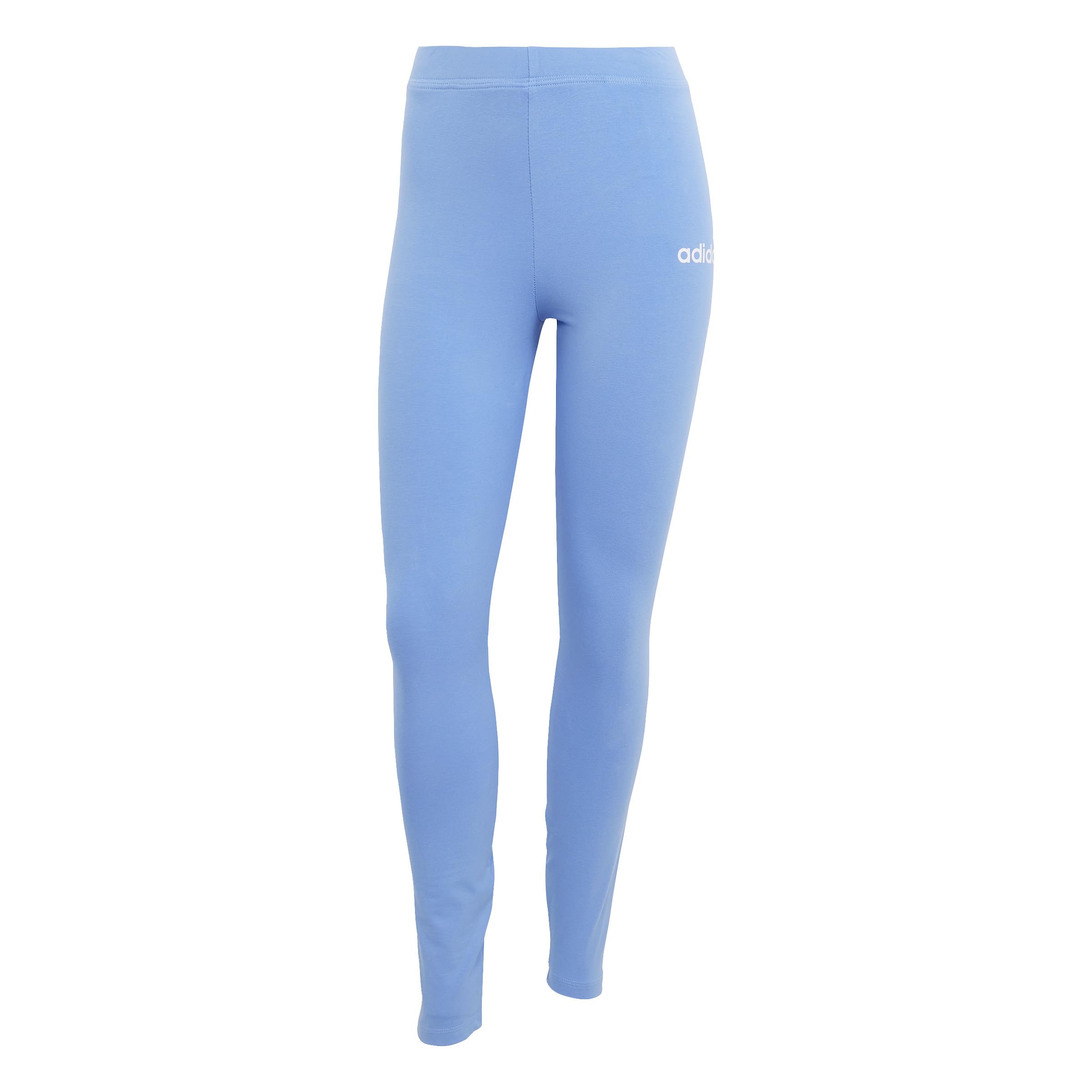 adidas Damen ESSENTIALS LINEAR COTTON LEGGINGS, blue fusion/white, M