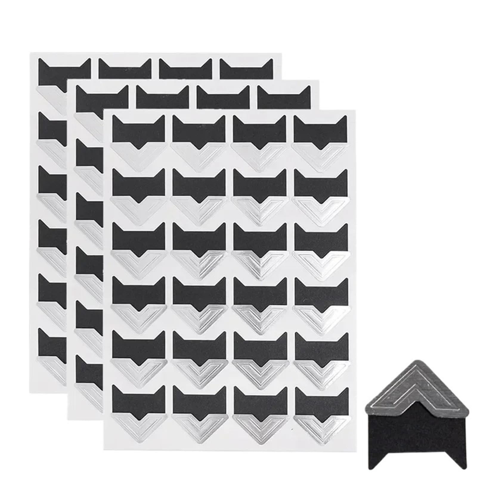 Gwyzax Self Adhesive Photo Corners 240-2400PCS Photo Corner Sticker Kraft Paper DIY Vintage Stickers for Self-Adhesive Photoes Album Scrapbooking(Silver-720pcs)