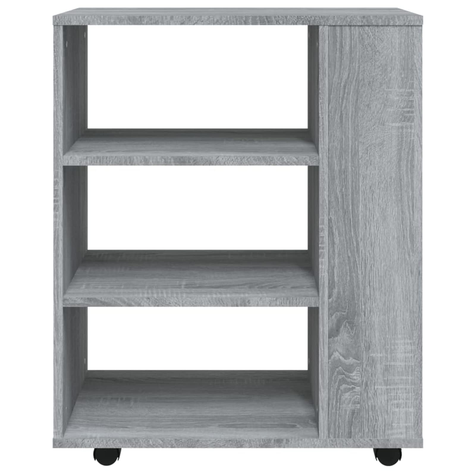 Armadietto con Ruote Grigio Sonoma 60x35x75cm Legno Multistrato,Carrello Porta Stampante, Mobiletto con Ruote, Supporto per Stampante in Legno, Classificatore per Documenti per Studio, Uffici