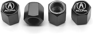 JIEOU Tire Valve Stem Caps for Acura, Decoration Accessory Tire Air Caps Cover for Acura ILX TLX RLX RDX MDX NSX, 4PCS