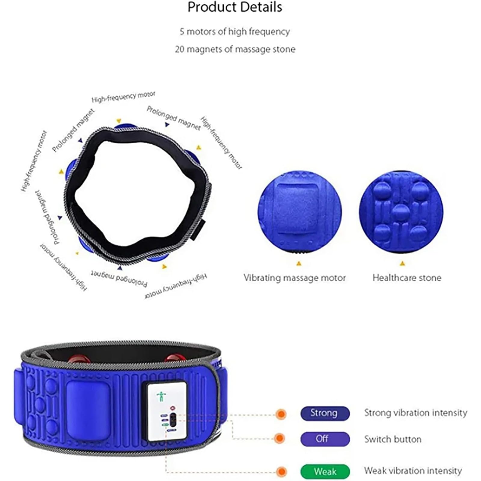 Entrenador de cintura vibratorio eléctrico, masajeador abdominal automático, cinturón adelgazante eléctrico con 5 motores grandes, acelera la circulación sanguínea para bajar de peso.
