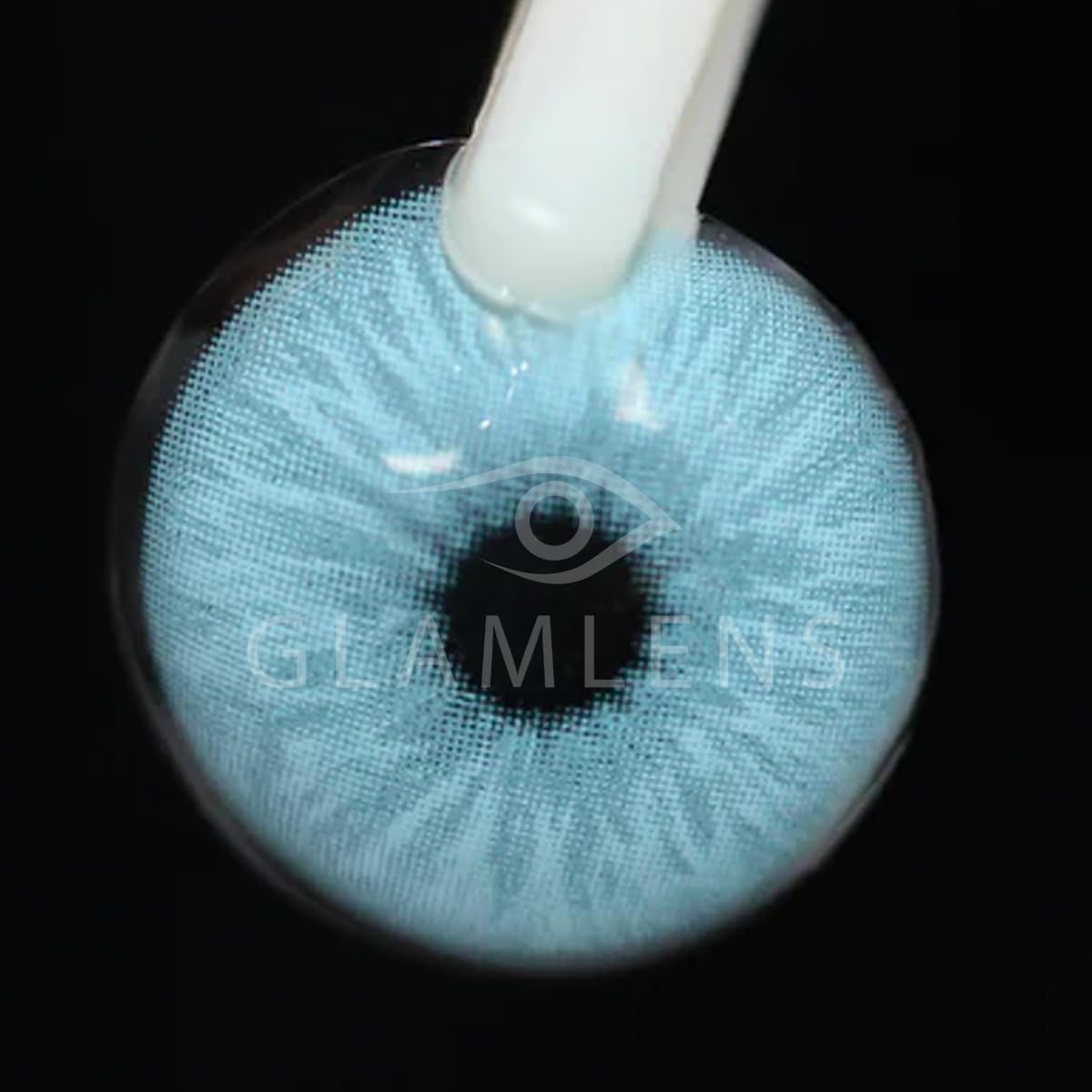GLAMLENS lentillas de color - bleu Catania Ice Blue + contenedor. 1 par (2 piezas) 90 Días Sin Graduación 0.00 dioptrías blandos Lentes de contacto bleu de hidrogel de silicona s