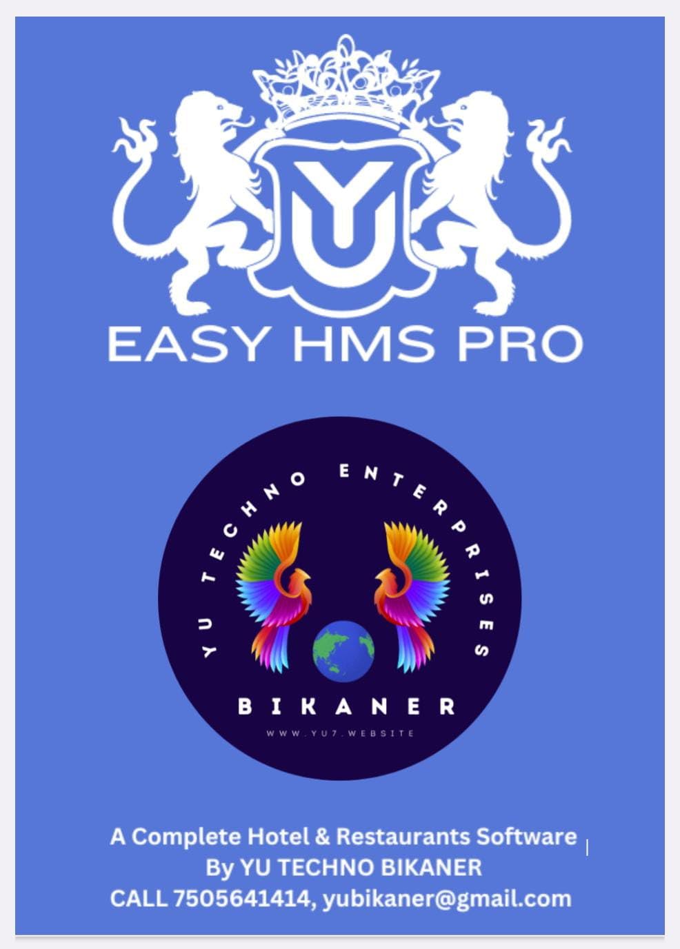 YU SOFTWARE YU HMS PRO hotel management offline software, with all modules like Guest Check IN,Guest Check Out,Room Reservation,User friendly screens, Restaurant Billing, KOT System, Room Services-image-20