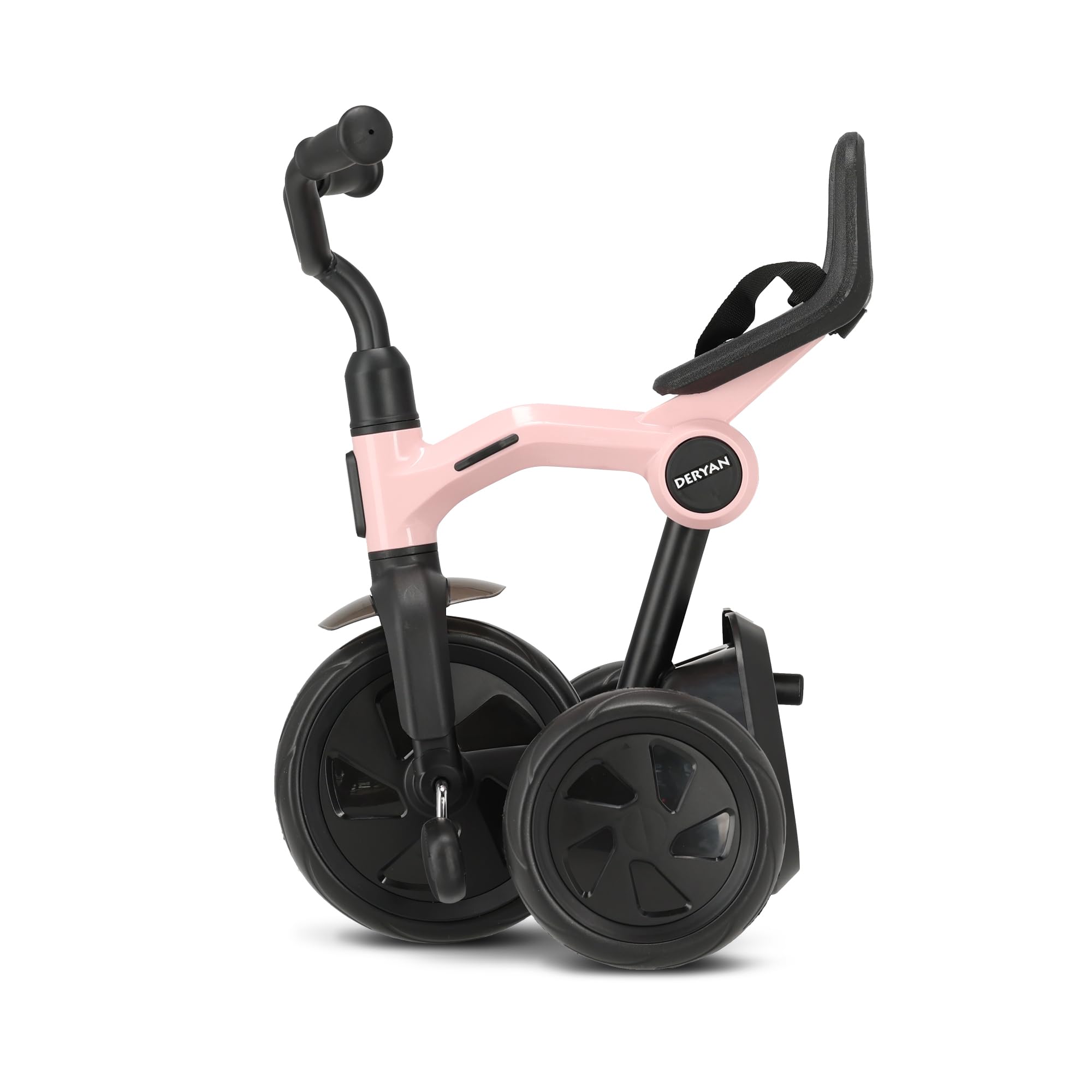 Deryan Tricycle Bébé Drifter de 2 à 6 Ans (Max. 25 kg), Draisienne Évolutif, Velo Poussette, Trike Bebe, Facile À Plier, Pliable, Vélo Bébé - Guidon et Ceinture de sécurité Inclus, Rangement, Rose