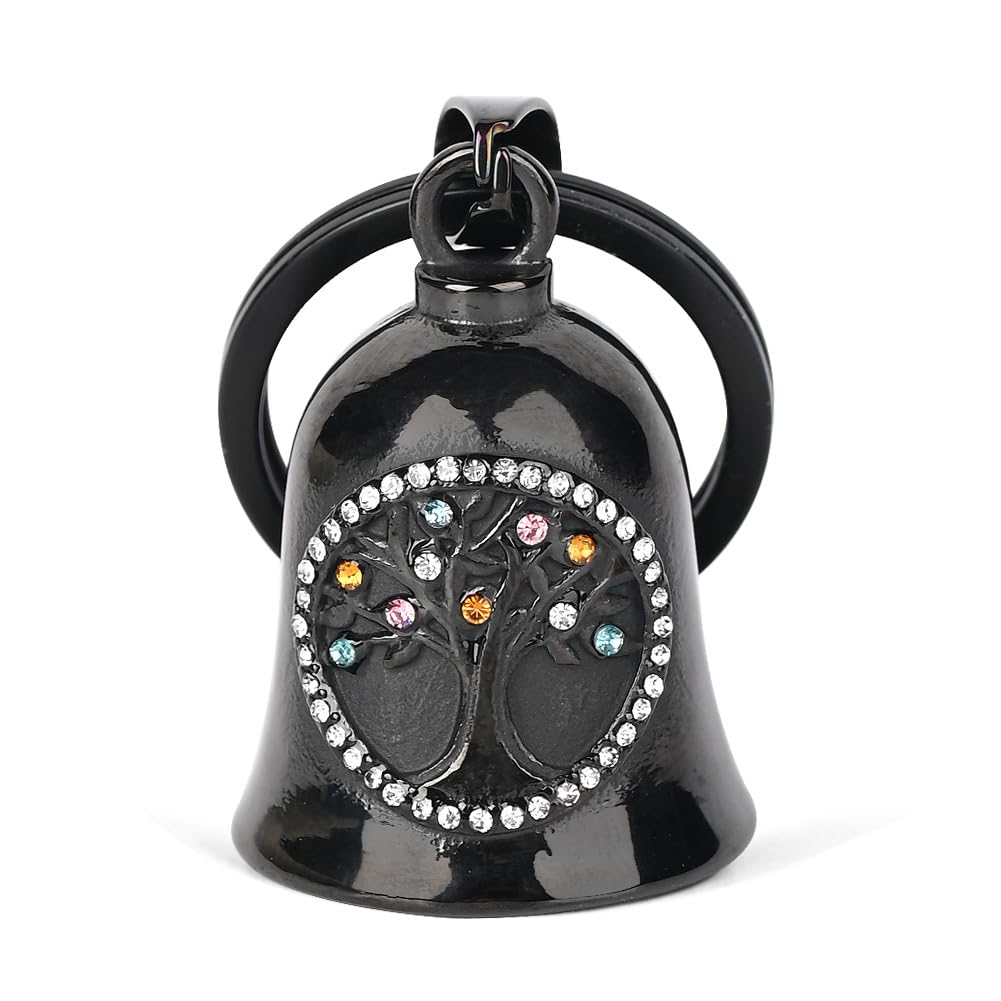 MidSmile Tree of Life Guardian Bell for Motorbikes: Motorbike Gifts Gremlin Bell Motorcycle, Keychain Key Rings Motorbike Accessories Lucky Viking Gifts for Men and Women