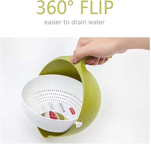 Miniatura 4 de Colador giratorio de Navidad con cuenco de lavado para frutas y verduras, 2 unidades, cesta de cocina, cuenco de lavado de arroz, fregadero de