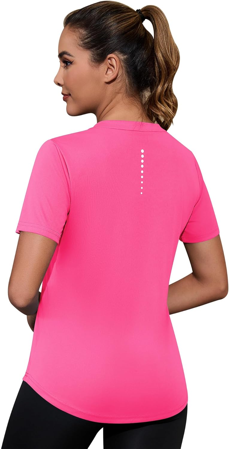Kistore Workout Tops for Women Breathable V Neck Yoga T Shirts Trending Beach Casual Loose Fit Tee Running - Image 2