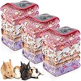 Newwiee 12 Pcs Fleece Guinea Pig Blankets Washable Guinea Pig Cage Liners Small Animal Reversible Blanket Bed Sofa Protector Waterproof Pee Pad Sleep Mat for Hamster Puppy (Paw,12' x 12')