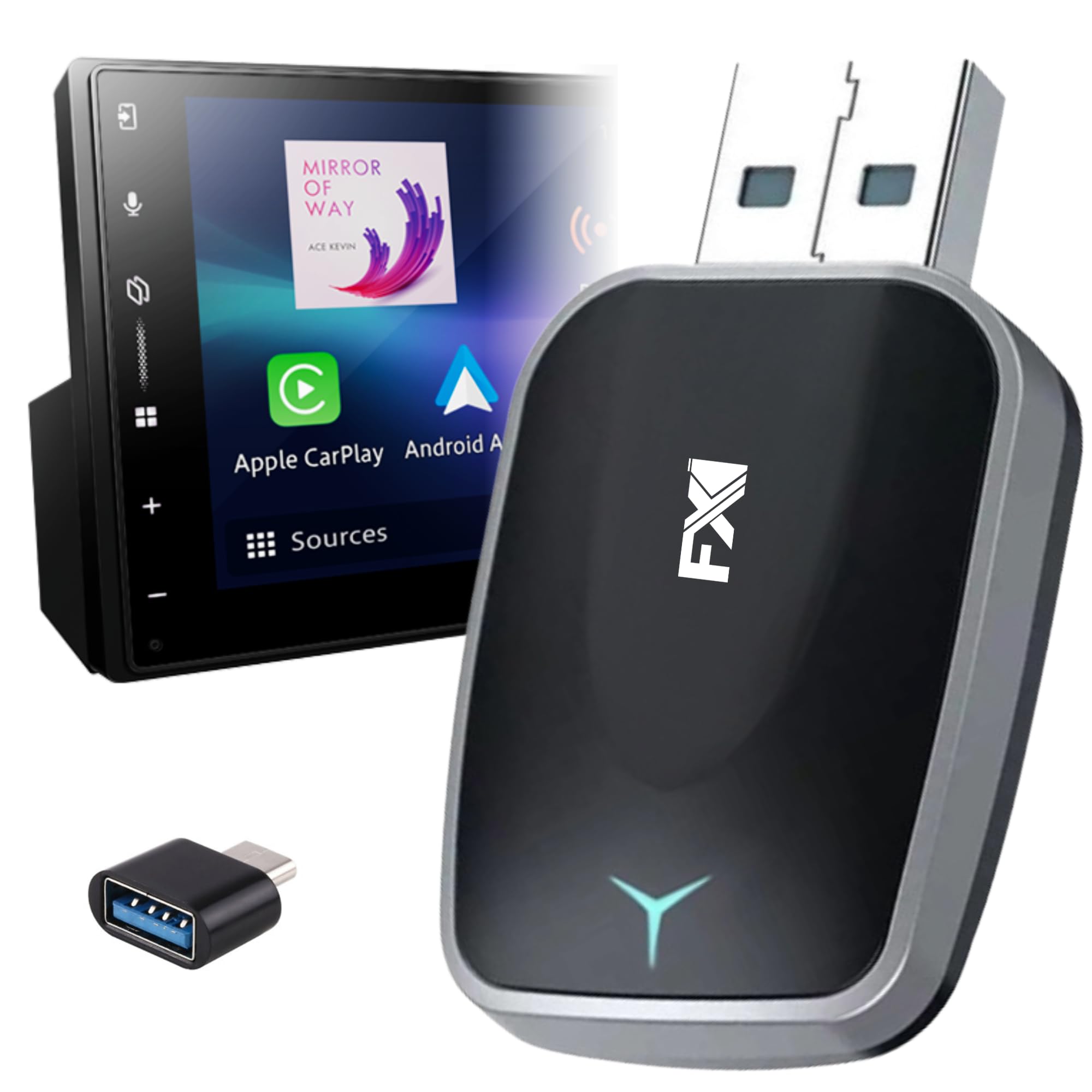 FXI AutoLink W20 2-in-1 Wireless Android Auto & CarPlay Adapter