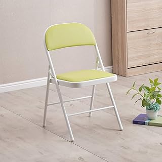 Wyujie Sillas de Comedor Sillas de Cuero sintético 4Er Juego de Comedor de Deslizamiento Plegable Impermeable Resistente Proteja el Piso de la Cocina cómodo Respaldo Ferroso,White & Lemon