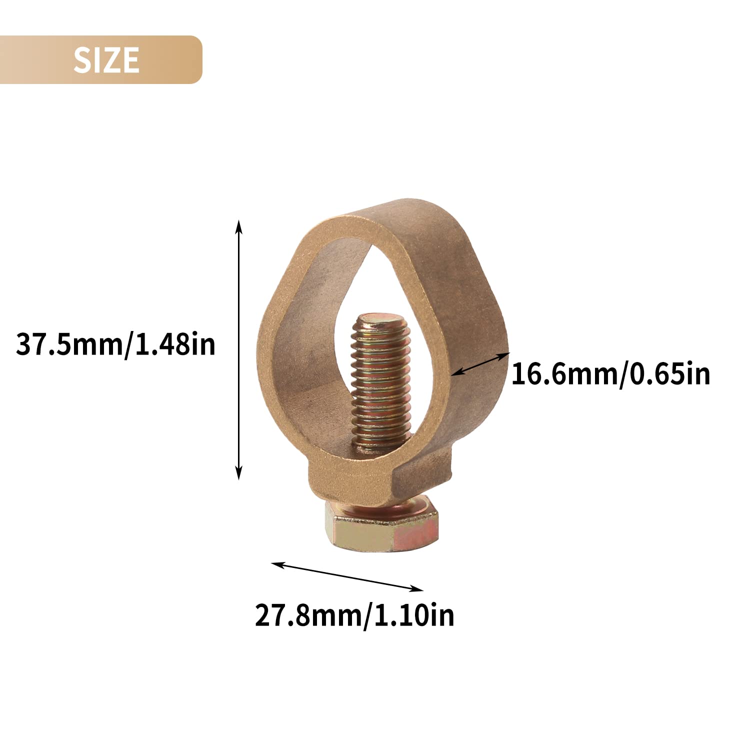 2 Stück 3/4 Zoll direkte Beerdigungsstabklemmen, Kupfer, Erdungsklemme, 1,9 cm