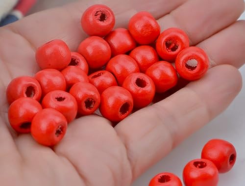 Miniatura 3 de AD Beads - Piezas de madera con agujero para hacer pulseras, joyas, lámparas decorativas, collares, cuentas de rosario de madera grandes, cuentas