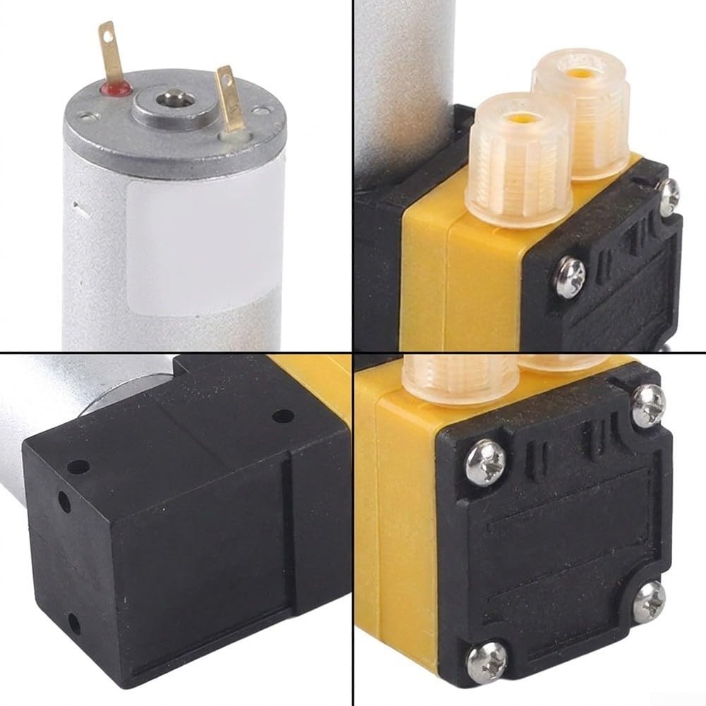 Mini Membranpumpe 24V Selbstansaugend für Gasprobenahme - Leise Kolbenpumpe aus Aluminium für Labor & Industrie 7x10x4cm
