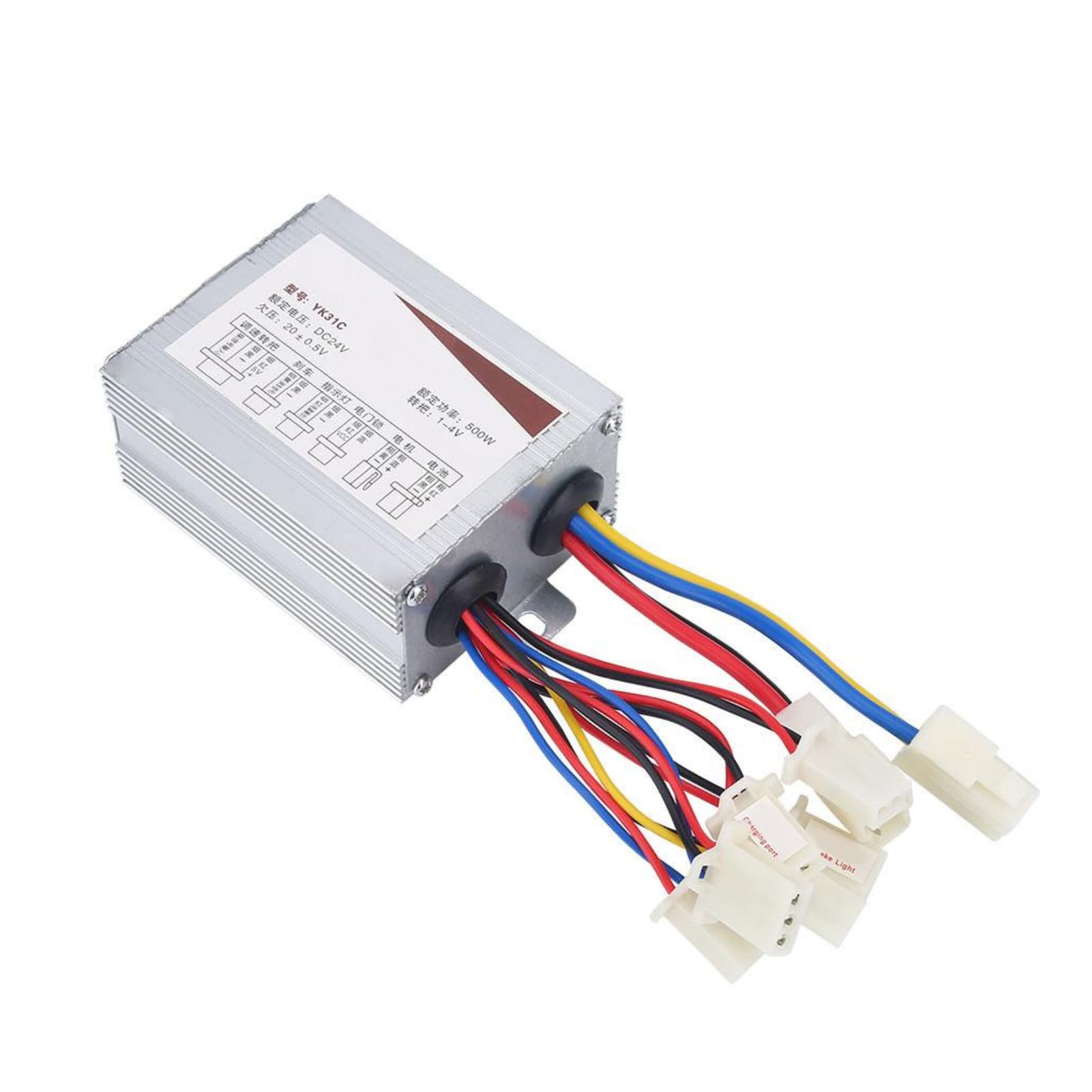 BOROCO Motor Brushed Controller, 24V 500W Brushed Speed Controller with Aluminium Alloy Heat Dissipation – for Electric Bike, Scooter & Tricycle (350–500W DC Motor)