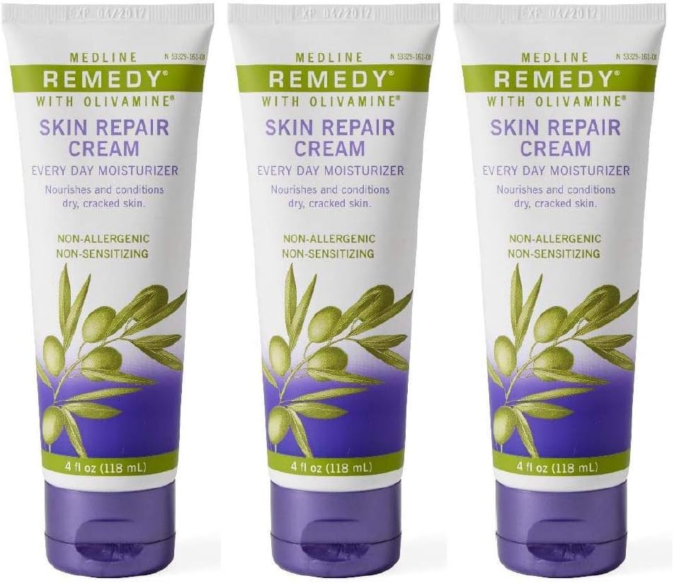 Medline Remedy Skin Repair Cream, 4 oz Tubes (3 Pack)