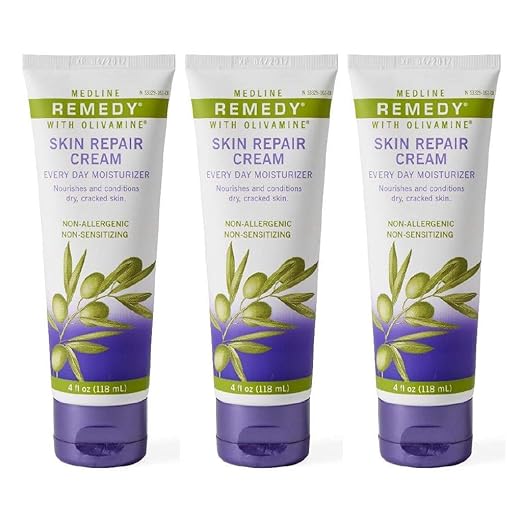 Medline Remedy Skin Repair Cream, 4 oz Tubes (3 Pack)