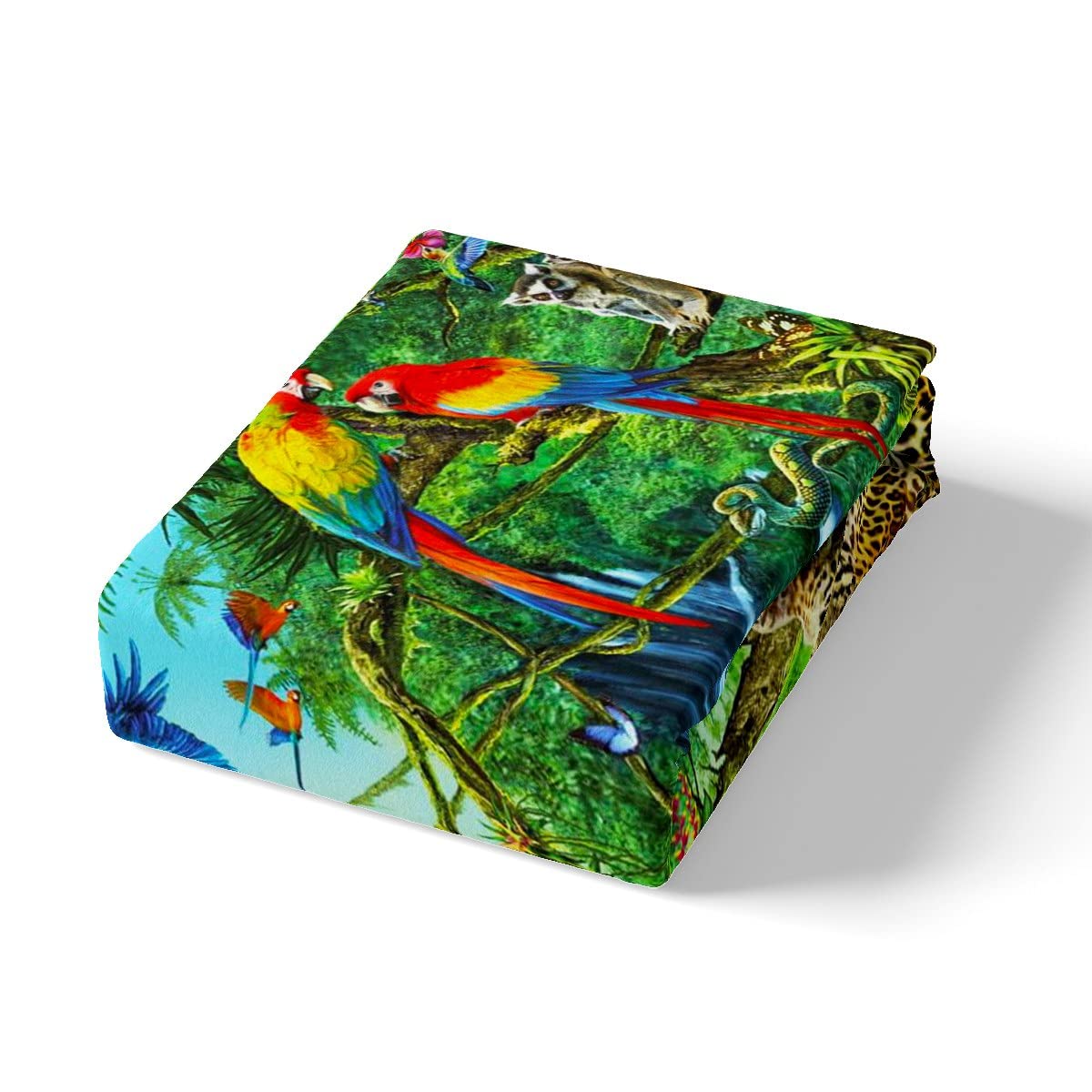 Zoom Thème Housse de Couette Léopard Éléphant Singe Oiseau Parure de Lit 220x240cm Papillon Serpent Botanique Ensembles de Housse de Couette pour Enfants Chambre Décor Avec 2 Taie d'oreiller