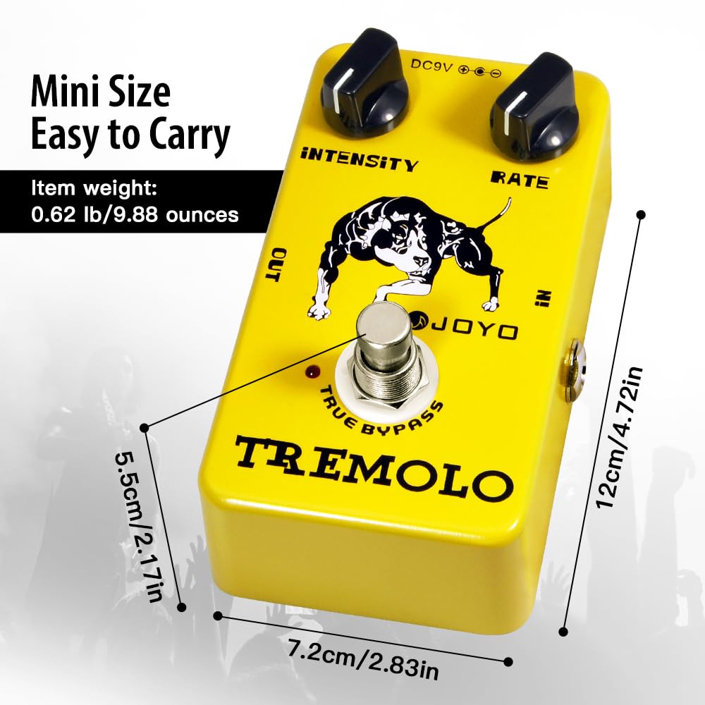 JOYO Pedal de efecto trémolo Beloved Old Amps Circuito de tubo fotoeléctrico Trémolo para efecto de guitarra eléctrica - True Bypass (JF-09)