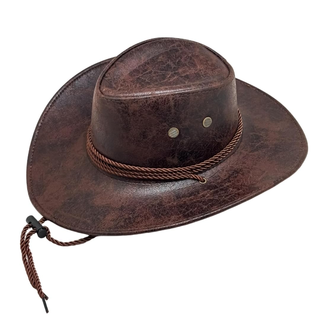 the tie hub Vintage Brown Western Cowboy Hat for Men-picture-11