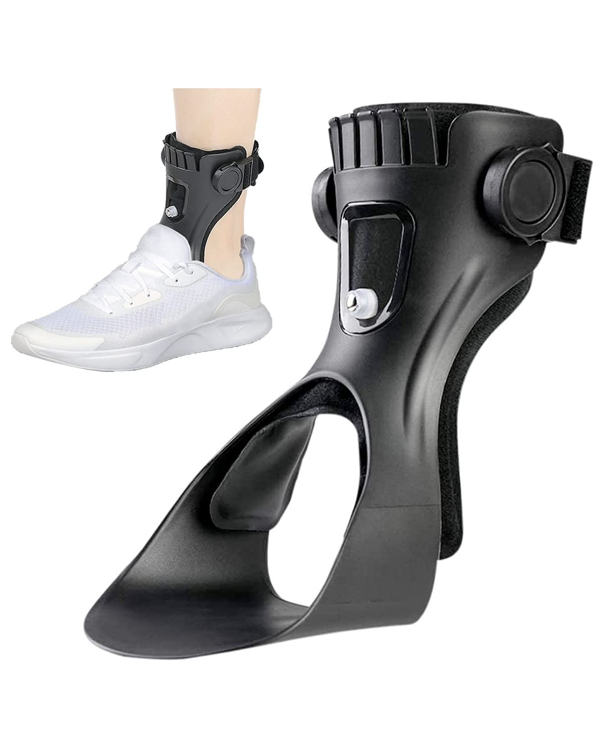 FurloveAFO Drop Foot Brace - Upgraded Medical Foot Up Ankle Foot Orthosis Support with Inflatable Airbag for Hemiplegia Stroke Shoes Walking Foot Stabilizer (Right, XL)