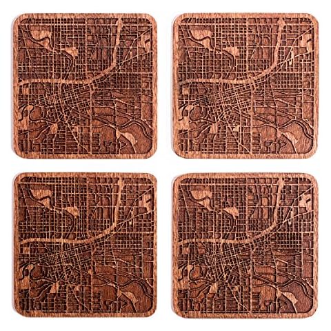 Des Moines Map Coaster Set by O3 Design Cover
