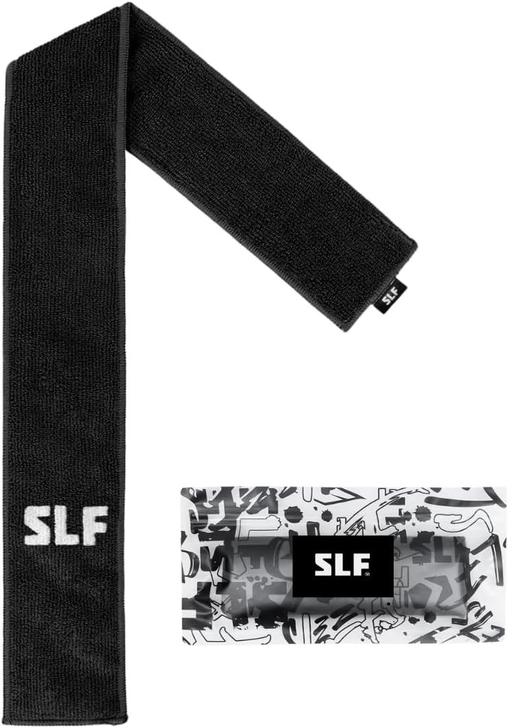 SLEEFS Basic Black Thin Football Towel with Logo