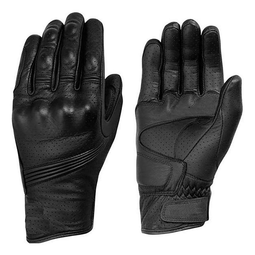 Gants Moto Moto Gants Rétro Hommes Moto Racing Gants Vélo Vélo Moto Motocross en Cuir Gant D'équitation Écran Tactile Gant Moto(L)