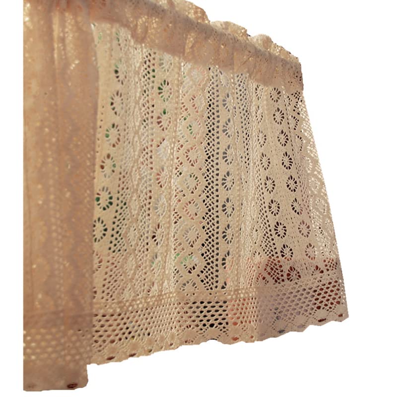 Retro Häkel Bistrogardine , Scheibengardinen Bistrogardine Voile Gardinen Boho-Vorhangstufen Stangentasche, Bauernhaus kurze Vorhänge für Raumteiler Küchenvorhänge Stricktürvorhang Küche Vorhang ( Col