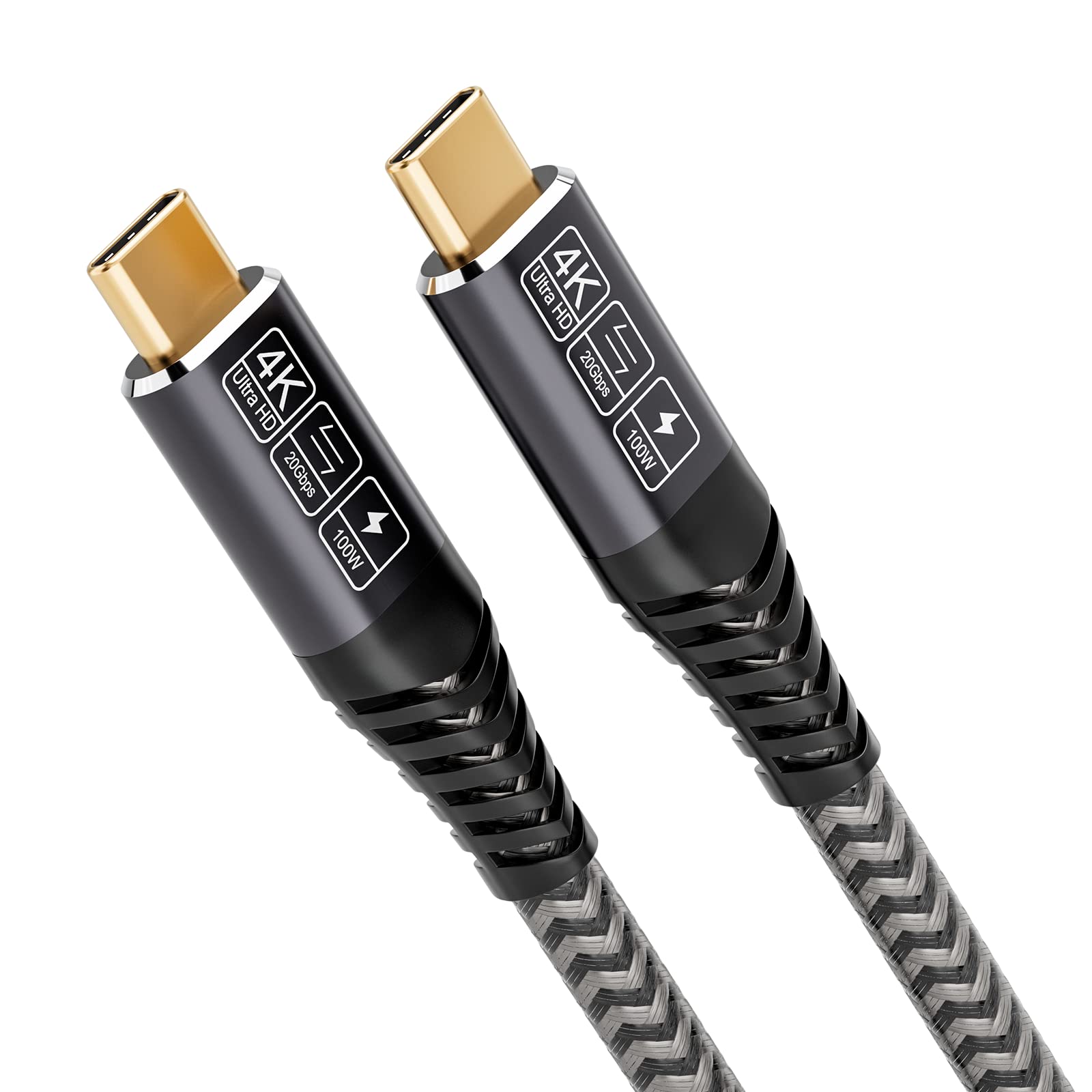 CAKOBLE Cavo USB C 90 Gradi – 10Gbps, 100W, 4K@60Hz, Tipo C A Tipo C Con Chip E-Marker, Compatibile Thunderbolt 3, MacBook, IPad, Samsung (1m)