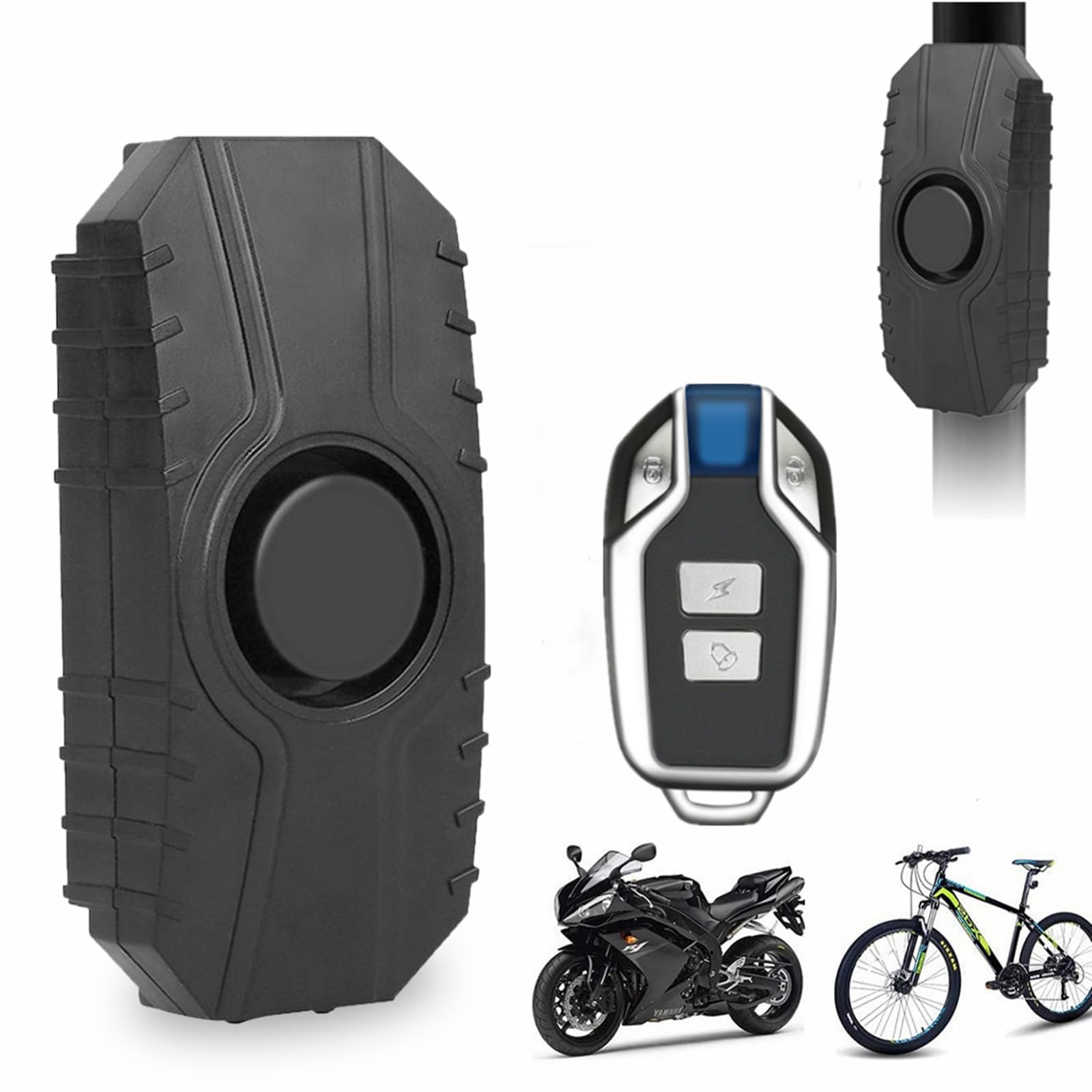 Motorrad Alarmanlage, Anti-Diebstahl Fahrrad Alarm 113dB Laute Vibration Sensing Wireless Anti-Diebstahl Fahrzeug Sicherheits Alarm System mit Fernbedienung für Fahrrad, Motorrad, Roller