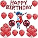 Ladybug Aluminum Foil Balloons Set Happy Birthday Party Decoration Supplies for Ladybug Superhero Girl Kids (24 Pack)