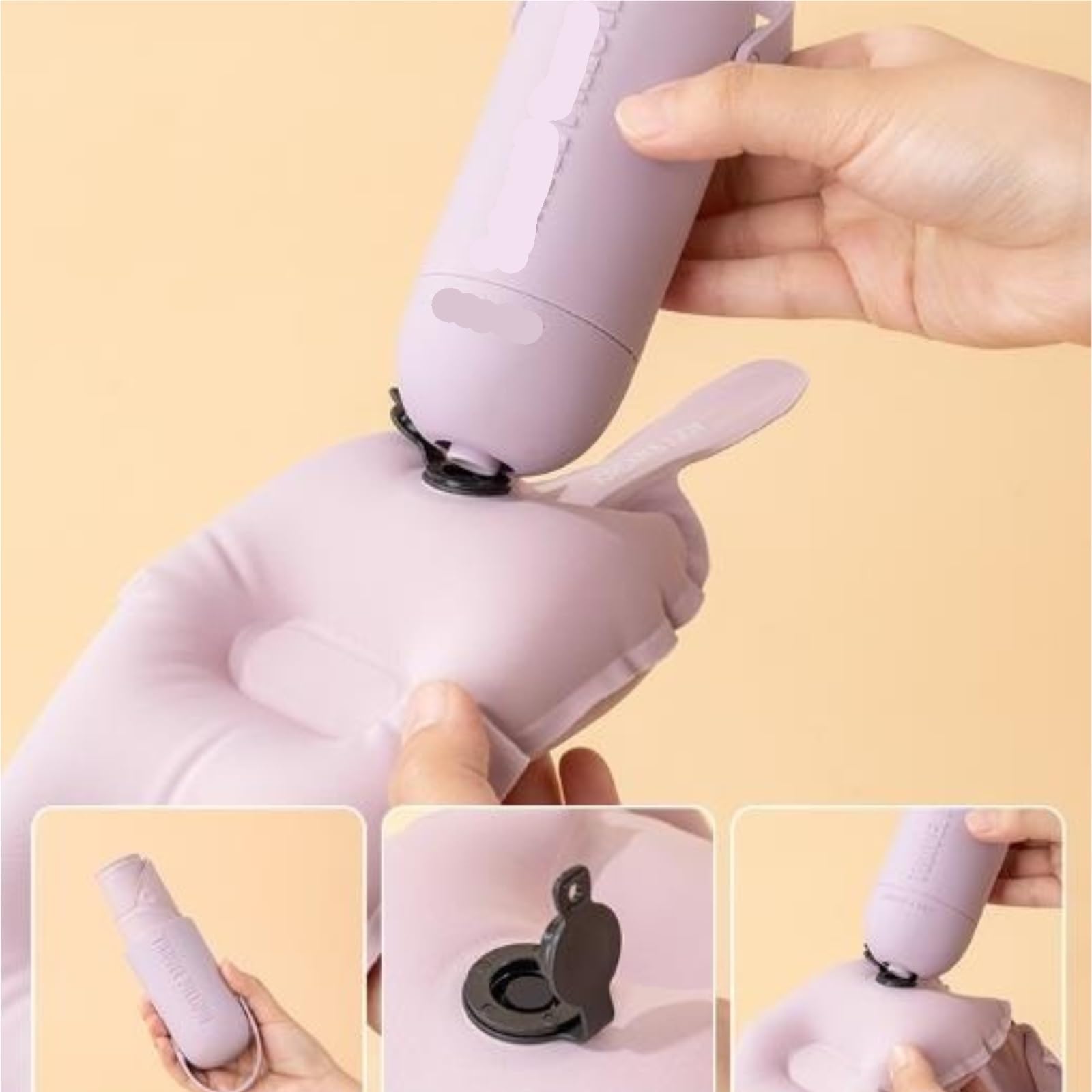 Almohada De Viaje Cuello Oficina Almohada En Forma De U Portátil, Inflable A Presión, Ideal For Viajes Y Siestas La Oficina Accessorios De Viaje(Pink,2pcs)
