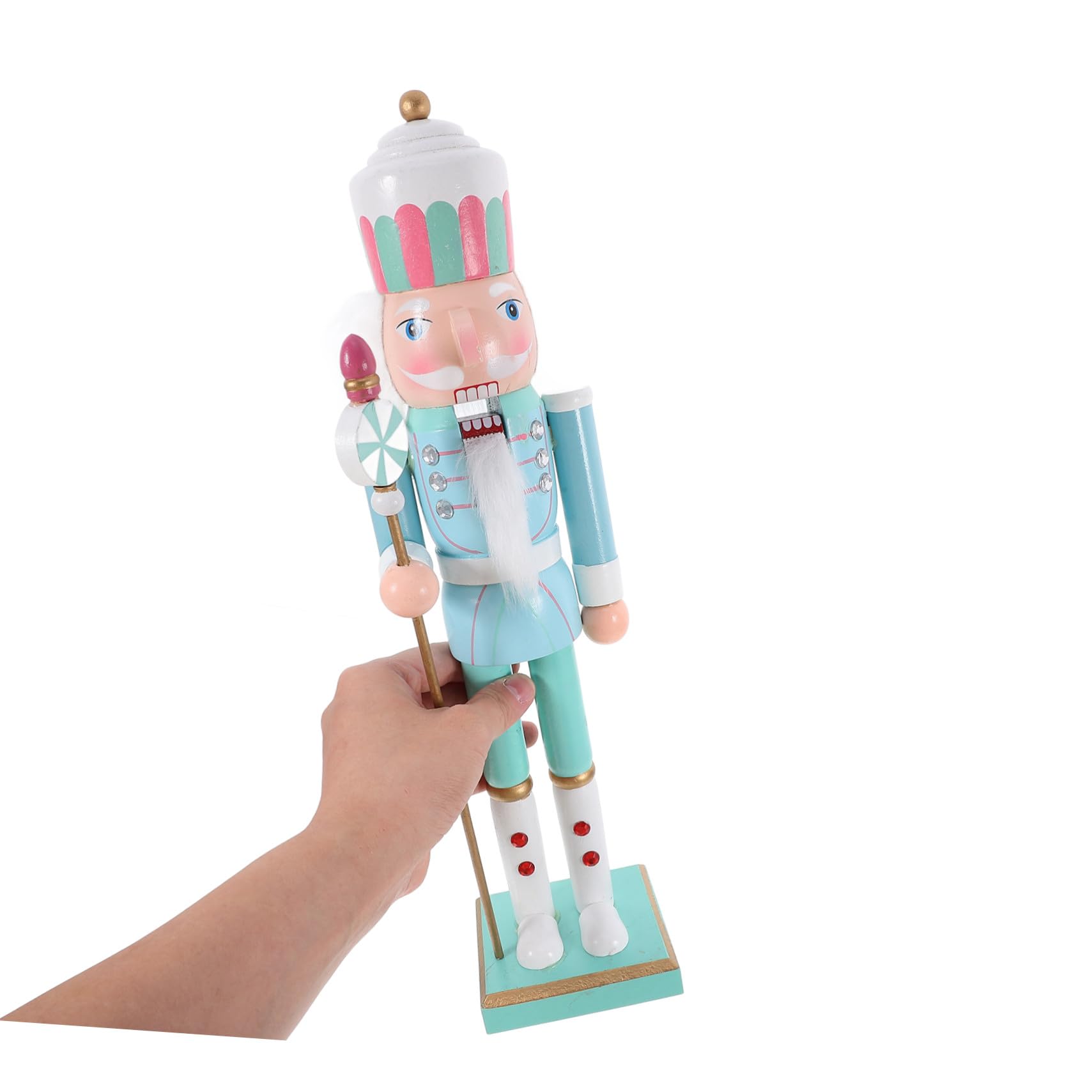 Drewniany Figurka Żołnierza Dziadka Do Orzechów Dekoracja Świąteczna Xmas Ręcznie Malowany Nutcracker Ornament Do Domu i Sklepu