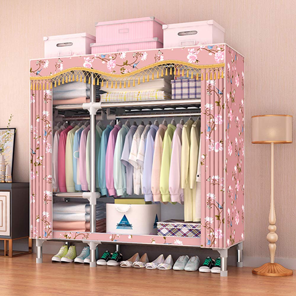 Placard de rangement pliant avec étagères armoire en tissu dressing grand format