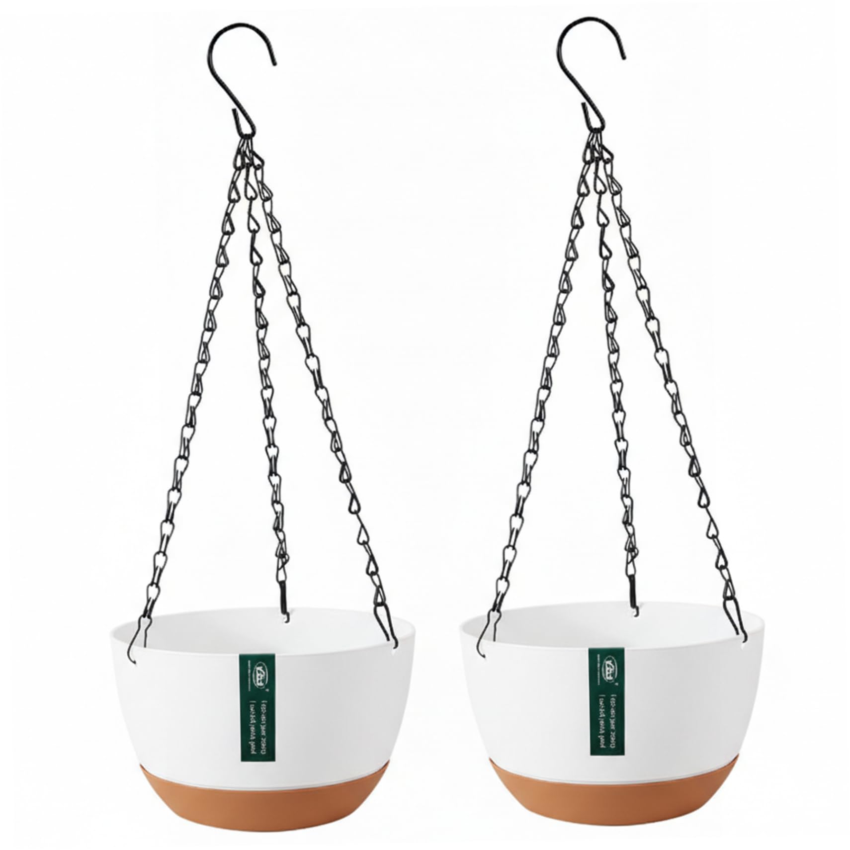 CAKEEYUM 2 Pack Hanging Planter - 10 Inch Hanging Flower Pots with Self Watering Feature & 2 Types of Hangers for Indoor and Outdoor Plants Planter, Pot, Flower Pots, Plante