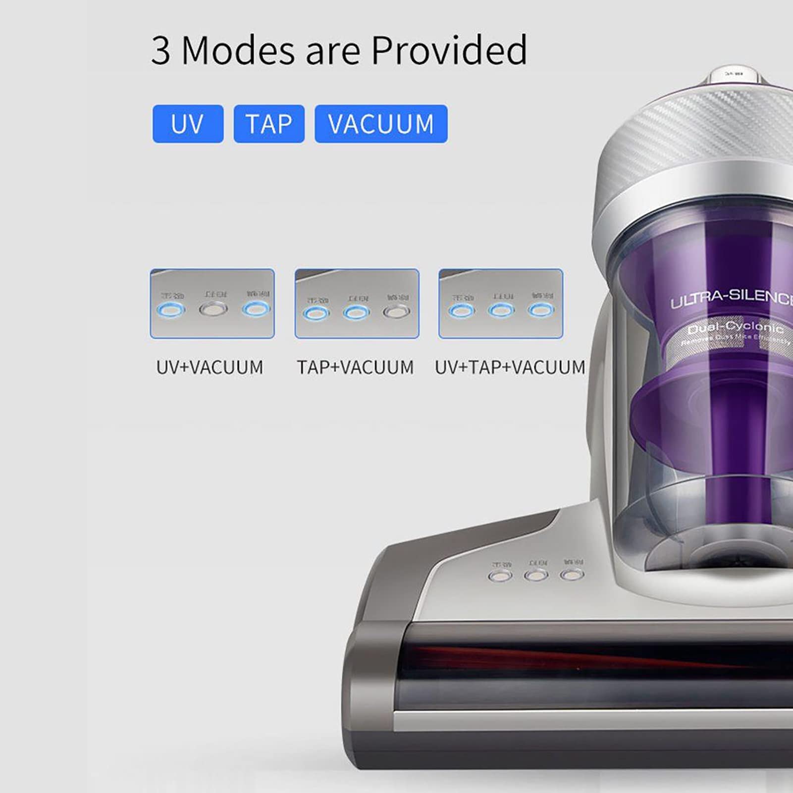 Aspirapolvere Antibatterico UV Contro Gli Acari Macchina Per La Pulizia Dei Materassi Aspirapolvere Portatili Strumento Per La Rimozione Degli Acari Con Filtro HEPA Lavabile Elimina Fino Al 99,9% 700W