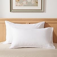 Vista 9 de TOSMO Juego de 2 fundas de almohada 100% lino tamaño estándar, fundas de almohada lavadas a la piedra, cierre de sobre, fundas de almohada suaves