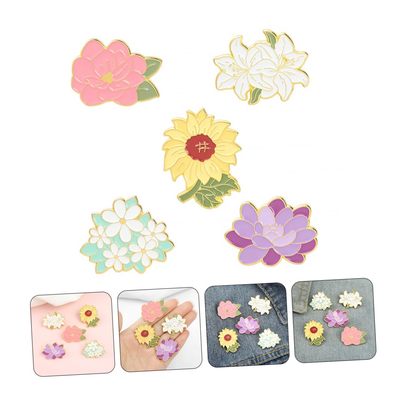 LIFKOME 15stücke Delicate Broschen Mit Sonnenblumen-design Für Stilvolle Anstecknadeln Für Hochzeiten Feiern Und