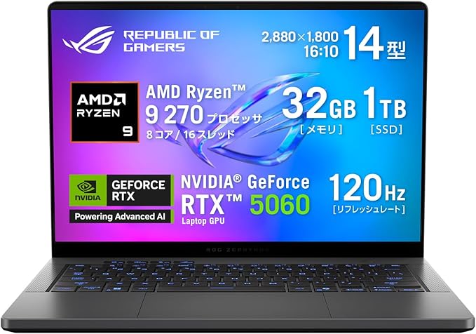 ASUS ROG Zephyrus G14 GA403UM エクリプスグレーの製品画像
