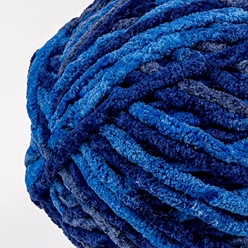 Image of Crafted By Catherine Blanket Multi Yarn - 2 Pack (213 Yards Each Skein), Navy Multi, Gauge 6 Super Bulky