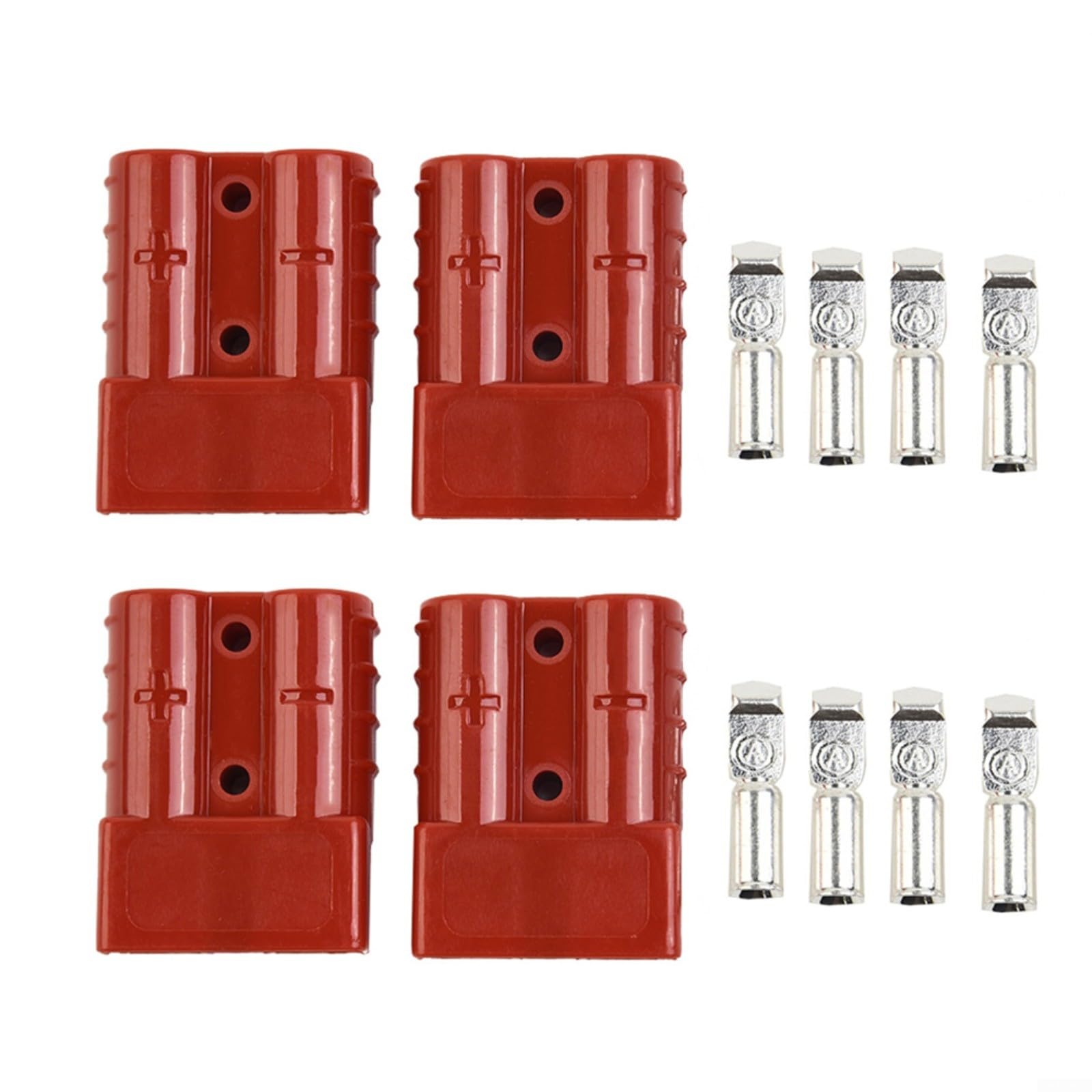 4 Pcs 50AMP Cable Termination Forklift Battery Power Connector For ANDERSON (red)