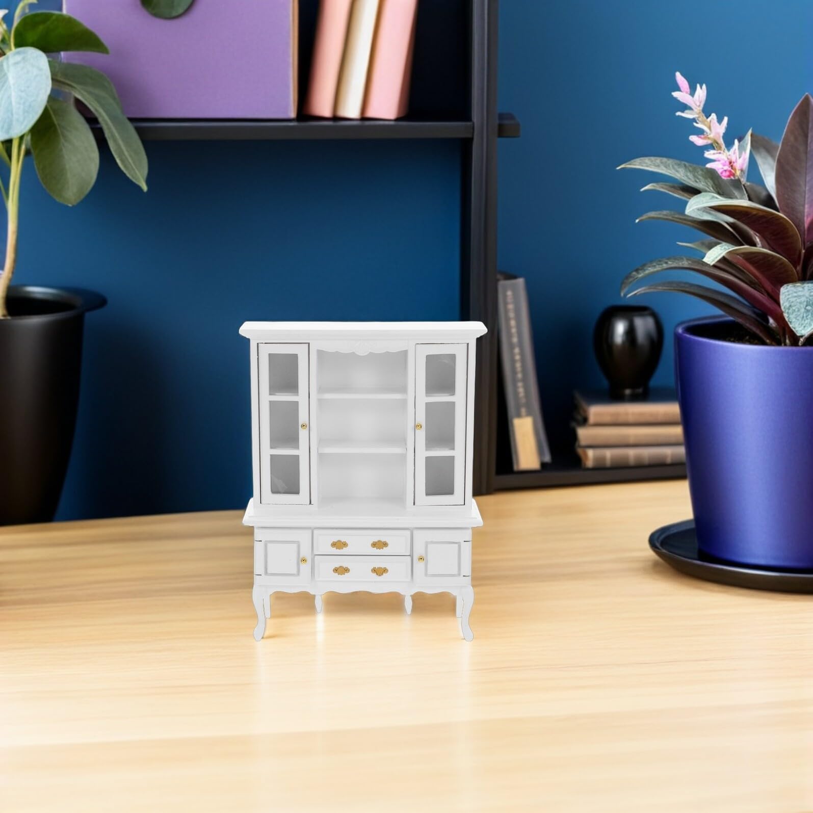 Toyvian 12 per Casa delle Bambole Scaffale Espositivo in Miniatura Compatto e Resistente Mobiletto Portaoggetti per Decorazioni e Accessori da Collezione