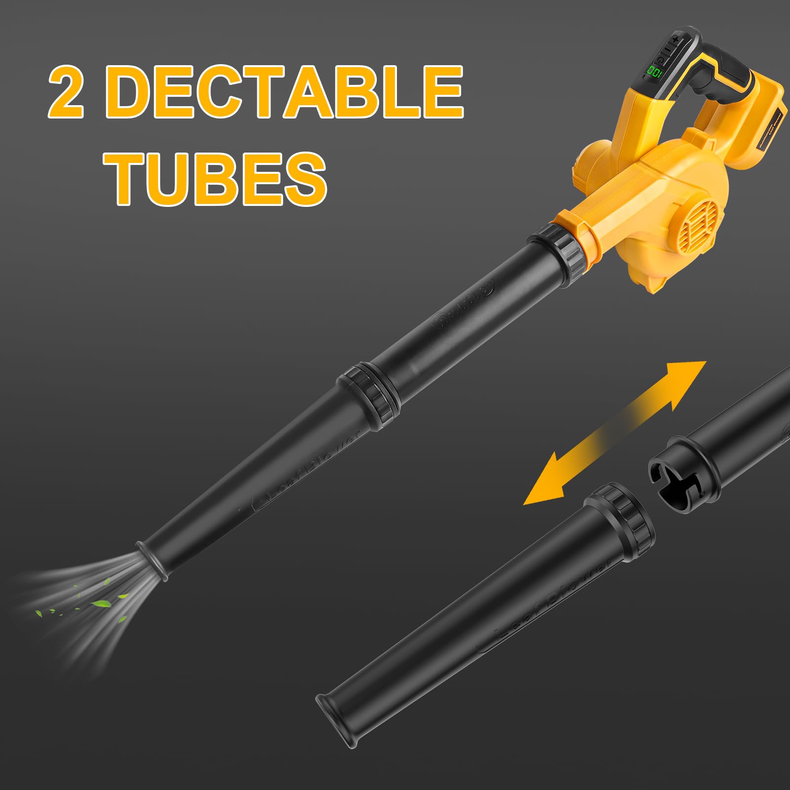 Powarobor Soffiatore Multiuso Senza Filo per Batterie Dewalt 18V,18500 RPM per Giardino Foglie, Officina Trucioli & Pulizia Polveri Industriali(senza batteria)