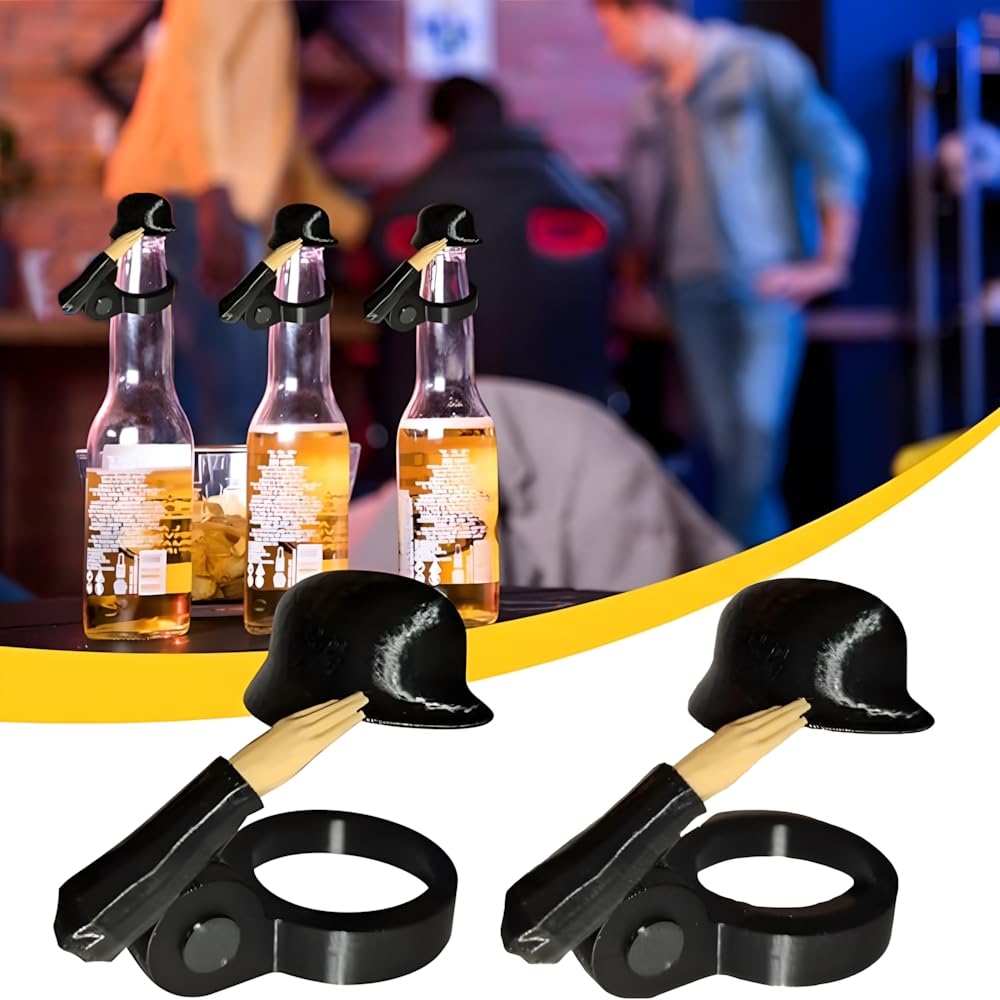 Soldat Salute Bier Bierflaschen Helm Flaschenverschluss, Wiederverwendbar Soldier Salute Beer Bottle Helmet, Staubdichte Lustiger Dekorative Kappen,Flaschendeckel für Aktive Soldaten-Liebhaber