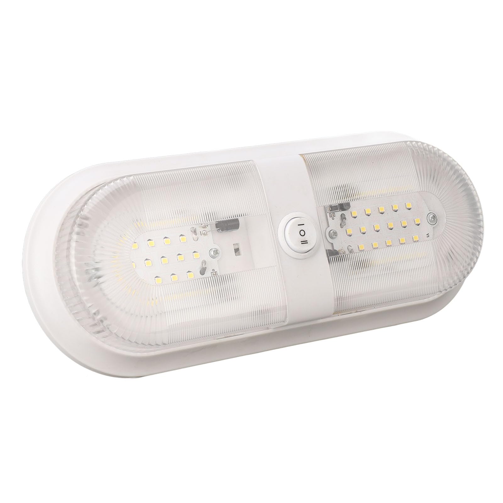 Luminaire de Plafond à Double Dôme LED pour Camping-Car, 10 à 24V SMD 2835 560LM, Lumières Intérieures avec Interrupteur pour Camping-Cars, Camping-Cars et Remorques