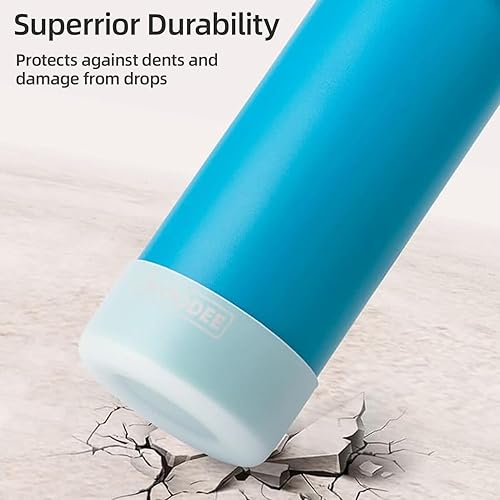 Miniatura 7 de Koodee - Botella de agua de acero inoxidable con tapa para popote, termo de boca ancha de 32 oz con doble pared, aislada al vacío, para deportes,