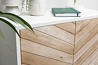 Vista 3 de d-c-fix Papel adhesivo autoadhesivo de grano de madera de cheurón, impermeable y extraíble, vinilo decorativo para cocina, encimeras, armarios, 26.5