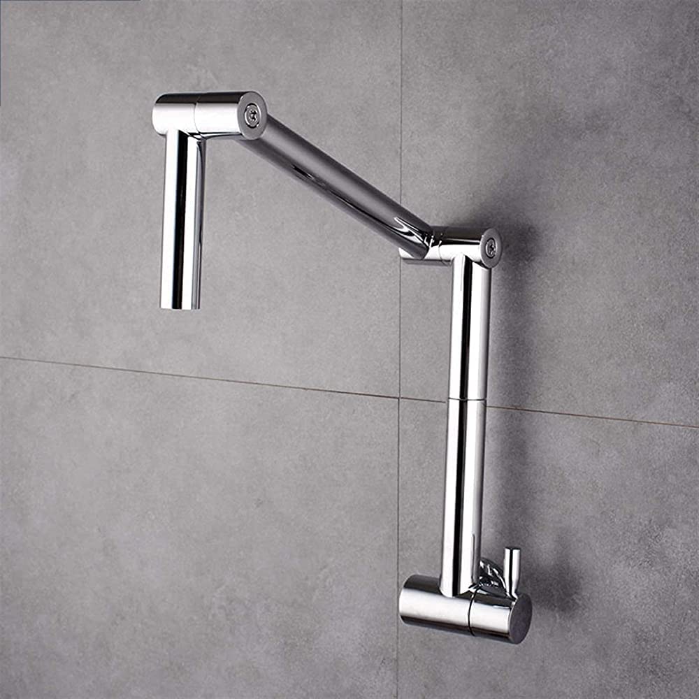 Grifo de cocina plegable individual frío en pared de bronce cromado para fregadero